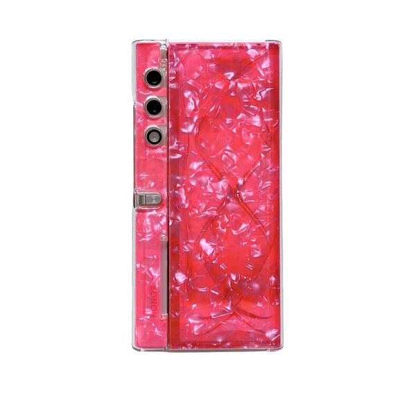 Custodia per telefono con texture a conchiglia perlata per borsa Honor Magic V (rossa)