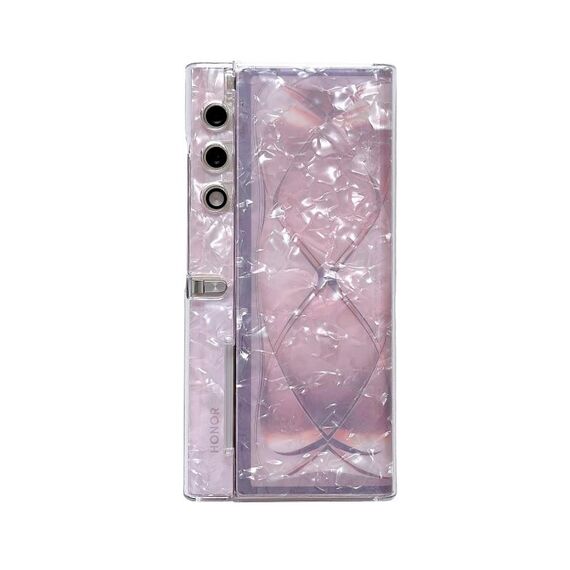 Custodia per telefono con texture a conchiglia perlata per borsa Honor Magic V (rosa)