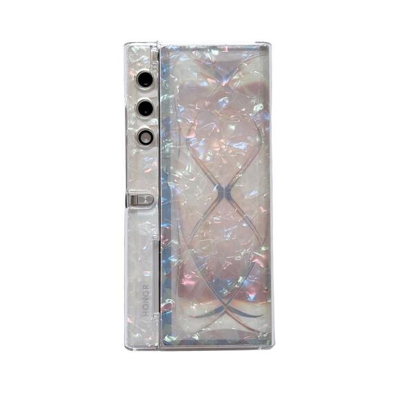 Custodia per telefono For Honor Magic V Purse Pearlescent Shell Texture (beige)