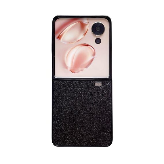 Custodia protettiva antiurto per telefono Honor Magic V Flip con gradiente di colore glitterato (nero)