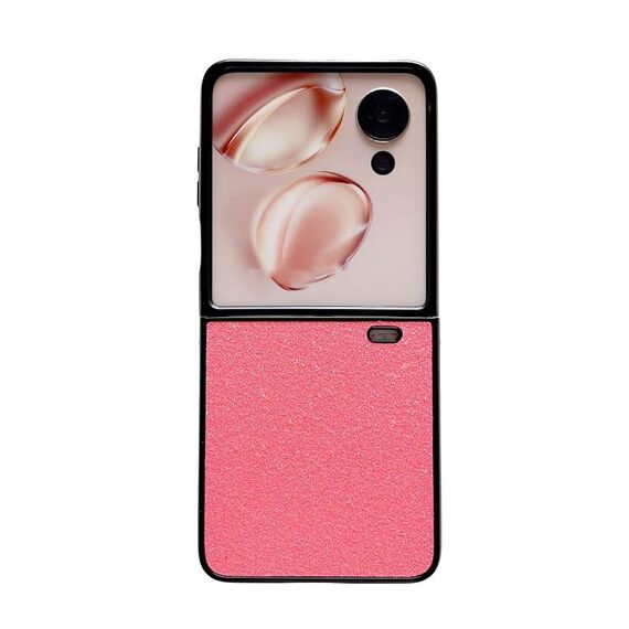 Custodia protettiva antiurto per telefono Honor Magic V Flip con gradiente di colore glitterato (rosa rosso)
