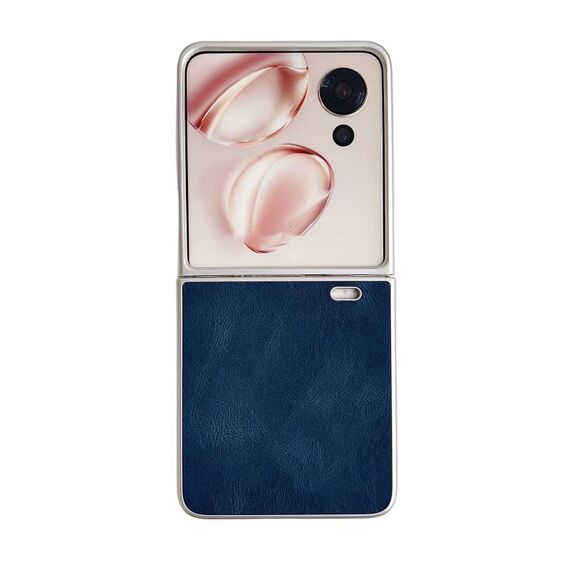 Per Honor Magic V Flip Custodia per telefono in pelle con vernice metallizzata (blu)