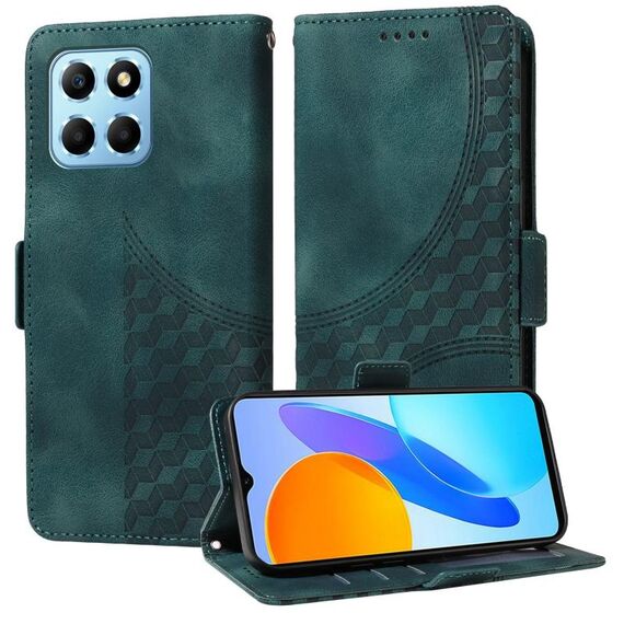 Custodia per telefono in pelle stellata con rombo goffrato per Honor X6 4G / X6s (verde)
