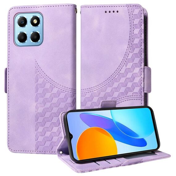 Custodia per telefono in pelle stellata con rombo goffrato per Honor X6 4G / X6s (viola)