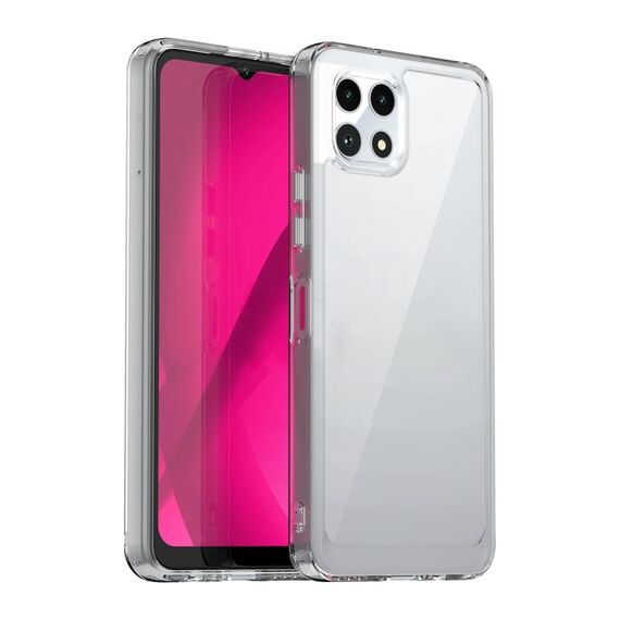 Per T-Mobile REVVL 7 5G Custodia per telefono in TPU ibrida acrilica serie colorata (trasparente)