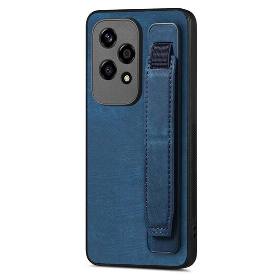 Custodia per telefono posteriore in pelle con supporto per cinturino retrò Golbal per Honor 200 Lite (blu)