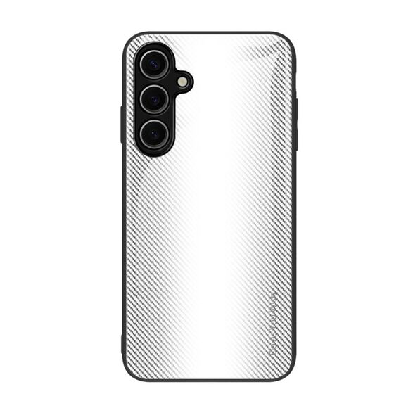 Per Samsung Galaxy S24 FE 5G Custodia per telefono in TPU con vetro sfumato (bianco)