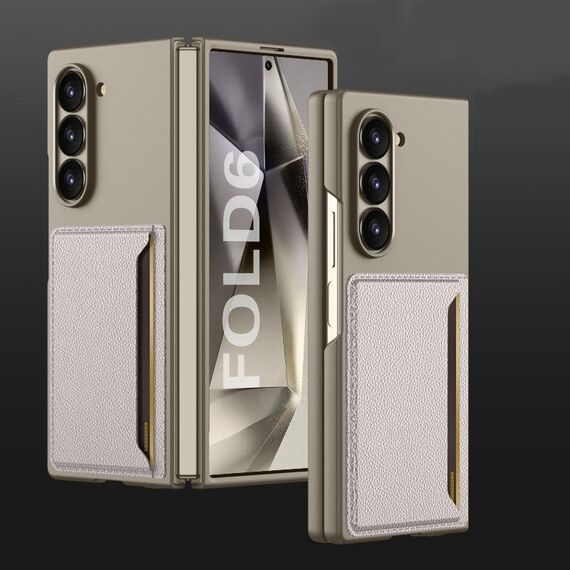 Per Samsung Galaxy Z Fold6 GKK Custodia per telefono con slot per schede ultrasottili integrate (grigio titanio)