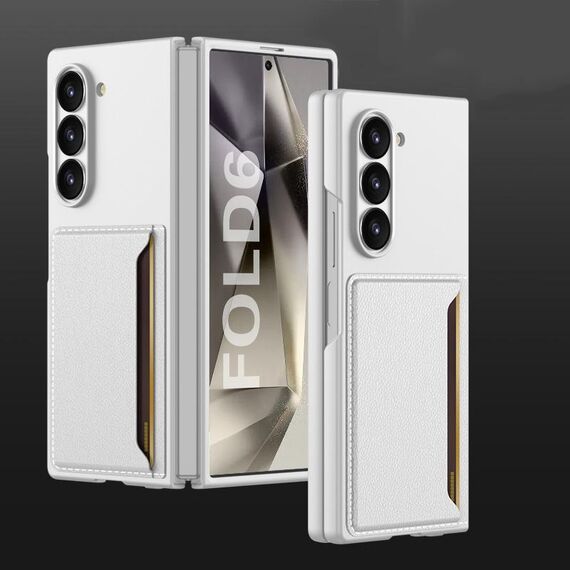 Per Samsung Galaxy Z Fold6 GKK Custodia per telefono integrata con slot per schede ultrasottili (Argento)