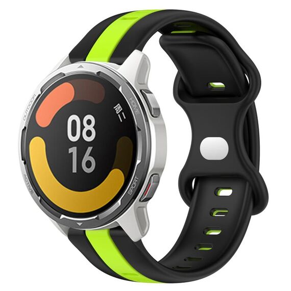 Per Xiaomi MI Watch Color 2 22mm Cinturino in silicone bicolore con fibbia a farfalla (nero + verde)