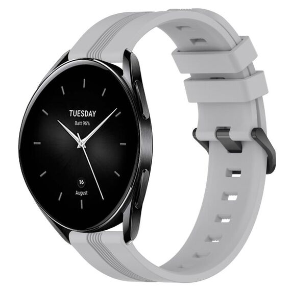 Per Xiaomi Watch S2 42mm 22mm Cinturino in silicone a strisce concavo (grigio)