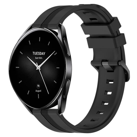 Per Xiaomi Watch S2 46mm 22mm Cinturino in silicone a strisce concavo (nero)