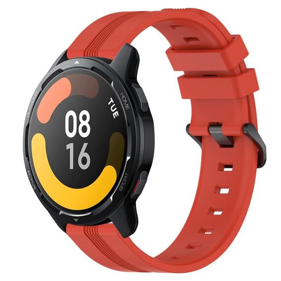 Per Xiaomi Watch S1 Active 22mm Cinturino in silicone a strisce concave (rosso)