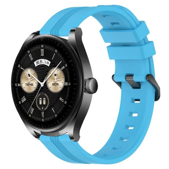 Per Huawei Watch Buds Cinturino in silicone a strisce concave da 22 mm (blu cielo)