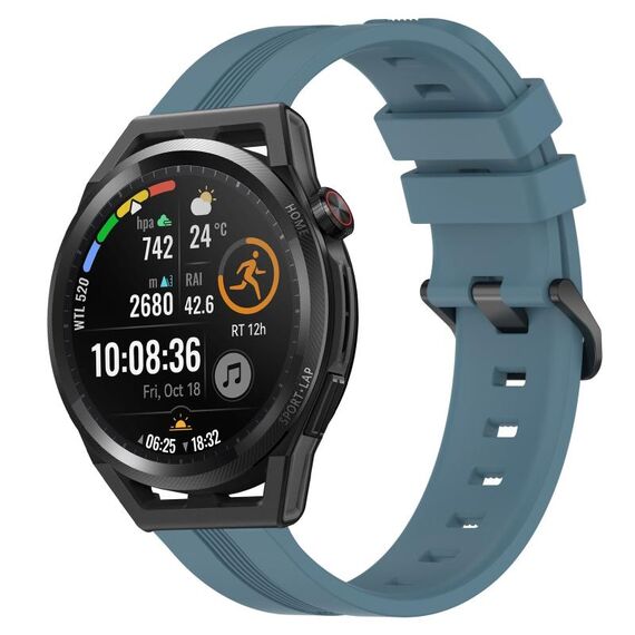 Per Huawei Watch GT Runner 22mm Cinturino in silicone a strisce concave (Rock Cyan)