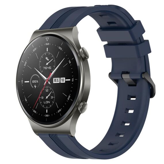Per cinturino in silicone a strisce concave da 22 mm per Huawei GT2 Pro (blu navy)