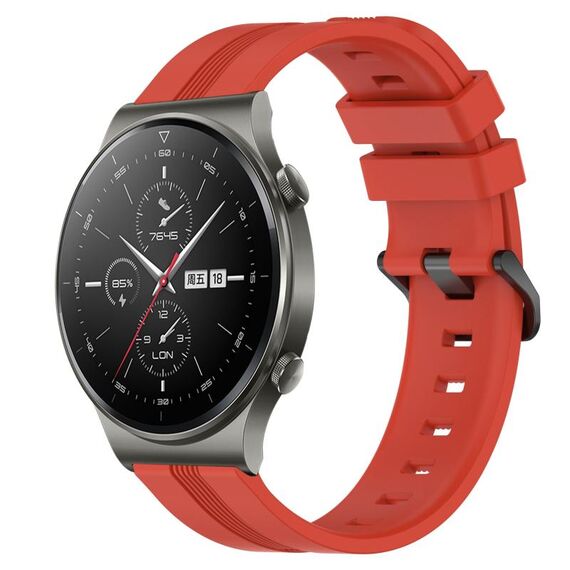 Per cinturino in silicone a strisce concave da 22 mm per Huawei GT2 Pro (rosso)