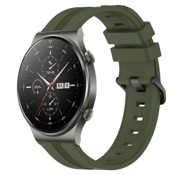 Per Huawei GT2 Pro cinturino in silicone a strisce concave da 22 mm (verde militare)