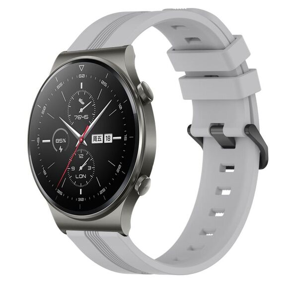 Per cinturino in silicone a strisce concave da 22 mm per Huawei GT2 Pro (grigio)