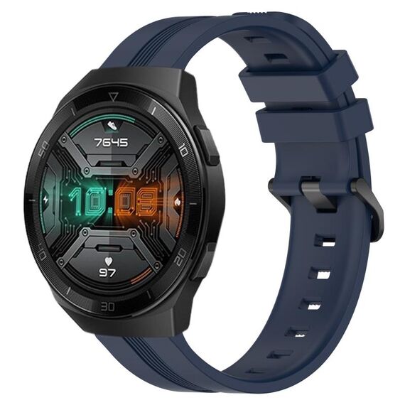 Per Huawei Watch GT 2E Cinturino Slicone a strisce concave da 22 mm (blu navy)