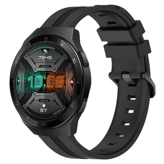 Per Huawei Watch GT 2E Cinturino Slicone a strisce concave da 22 mm (nero)