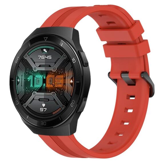 Per Huawei Watch GT 2E Cinturino Slicone a strisce concave da 22 mm (rosso)