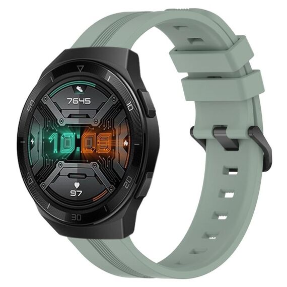Per Huawei Watch GT 2E Cinturino Slicone a strisce concave da 22 mm (verde grigiastro)