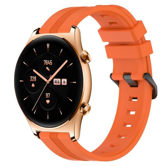 For Honor Watch GS 3 Cinturino in silicone a strisce concave da 22 mm (arancione)