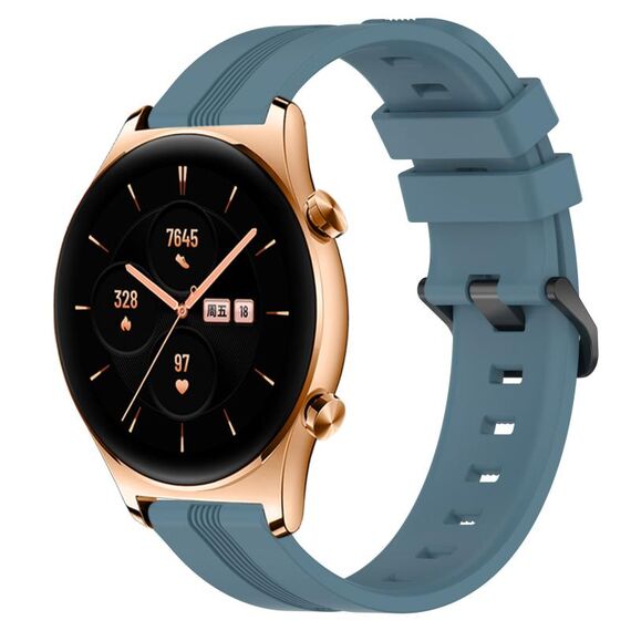 For Honor Watch GS 3 Cinturino in silicone a strisce concave da 22 mm (Rock Cyan)