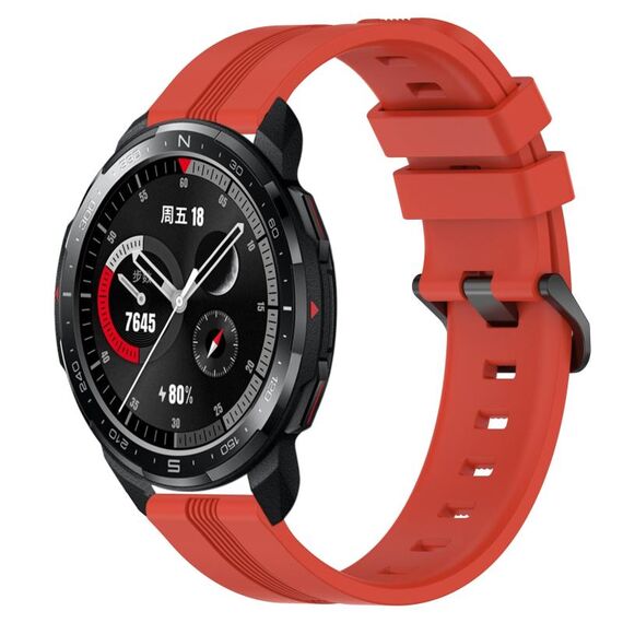 Cinturino in silicone a strisce concave da 22 mm per orologio Honor Watch GS Pro (rosso)