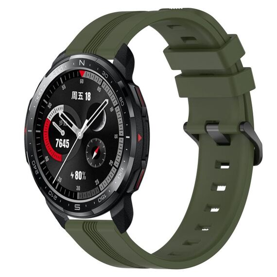 For Honor Watch GS Pro Cinturino in silicone a strisce concave da 22 mm (verde militare)