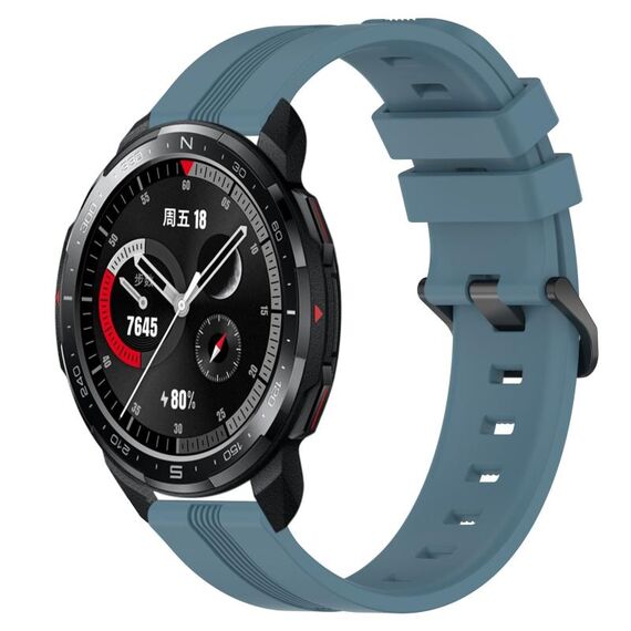 Cinturino in silicone a strisce concave da 22 mm per orologio Honor Watch GS Pro (Rock Cyan)