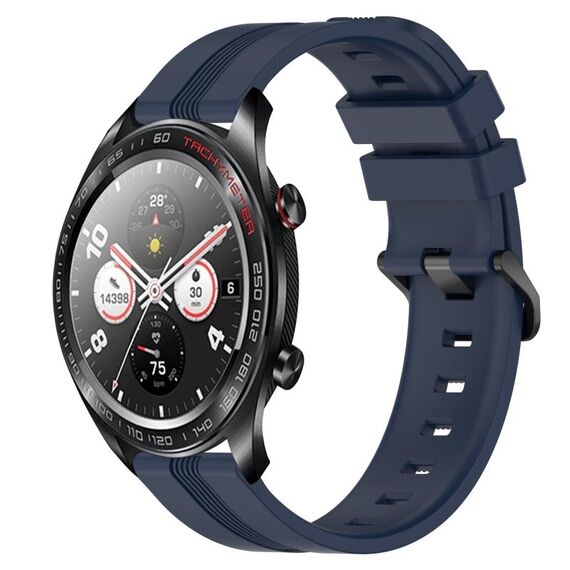 For Honor Watch Dream Cinturino per orologio in silicone a strisce concave da 22 mm (blu navy)