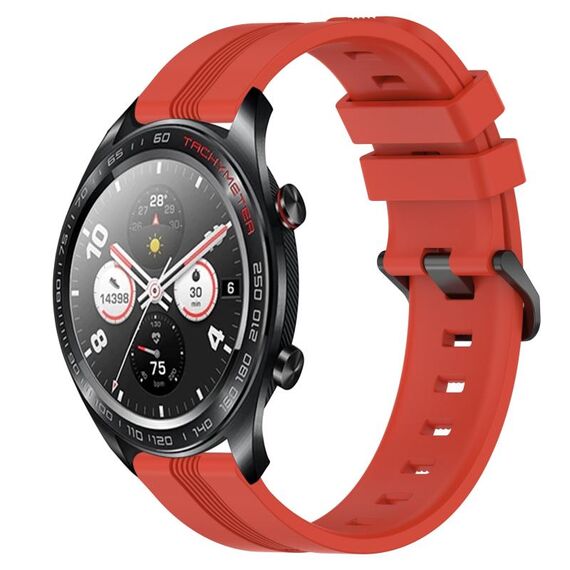 For Honor Watch Dream Cinturino in silicone a strisce concave da 22 mm (rosso)