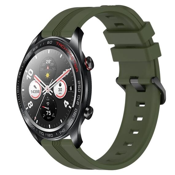 For Honor Watch Dream Cinturino in silicone a strisce concave da 22 mm (verde militare)