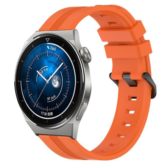 Per Huawei Watch GT3 Pro 43mm 20mm Cinturino in silicone a strisce concavo (arancione)