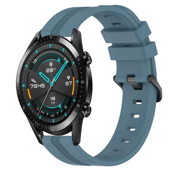 Per Huawei Watch GT2 42mm 20mm Cinturino in silicone a strisce concave (Rock Cyan)