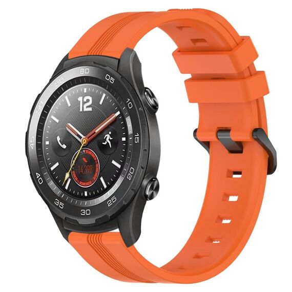 Per Huawei Watch 2 Cinturino Slicone a strisce concave da 20 mm (arancione)