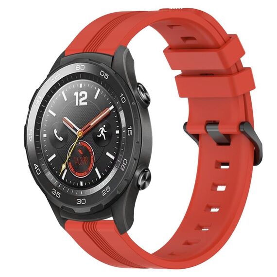 Per Huawei Watch 2 Cinturino Slicone a strisce concave da 20 mm (rosso)
