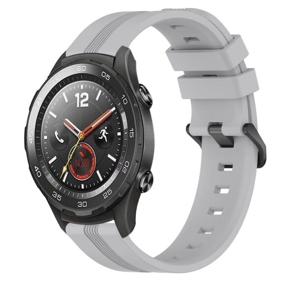 Per Huawei Watch 2 Cinturino Slicone a strisce concave da 20 mm (grigio)
