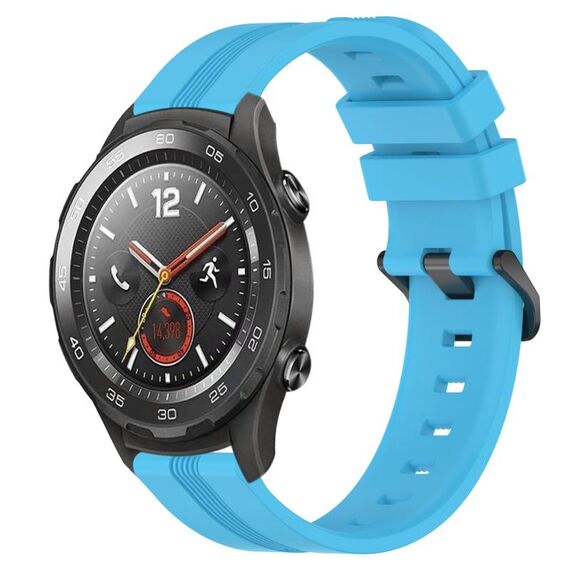 Per Huawei Watch 2 Cinturino Slicone a strisce concave da 20 mm (blu cielo)