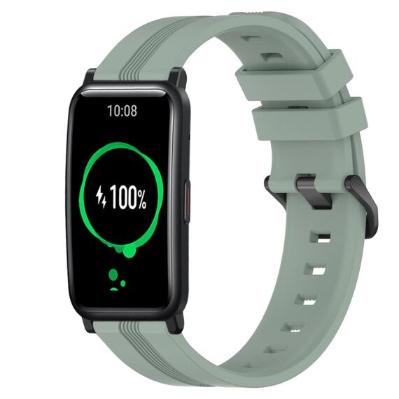 For Honor Watch ES Cinturino Slicone a strisce concave da 20 mm (verde grigiastro)