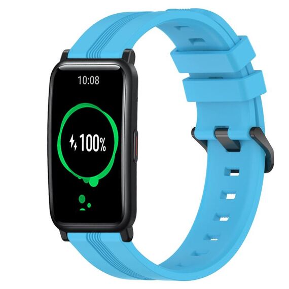 For Honor Watch ES 20mm Cinturino in silicone a strisce concave (azzurro cielo)
