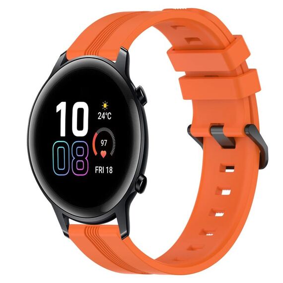 Per Honor MagicWatch 2 42mm 20mm Cinturino in silicone a strisce concavo (arancione)