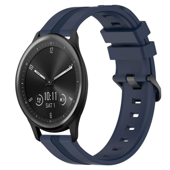 Per Garmin Vivomove Sport cinturino in silicone a strisce concave da 20 mm (blu navy)