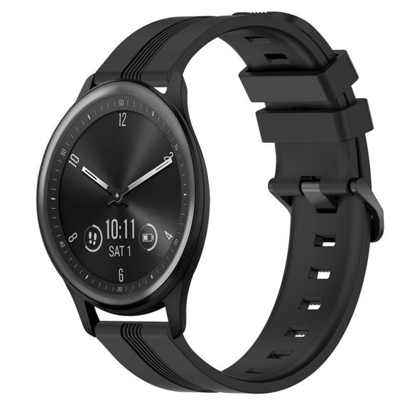 Per Garmin Vivomove Sport Cinturino in silicone a strisce concave da 20 mm (nero)