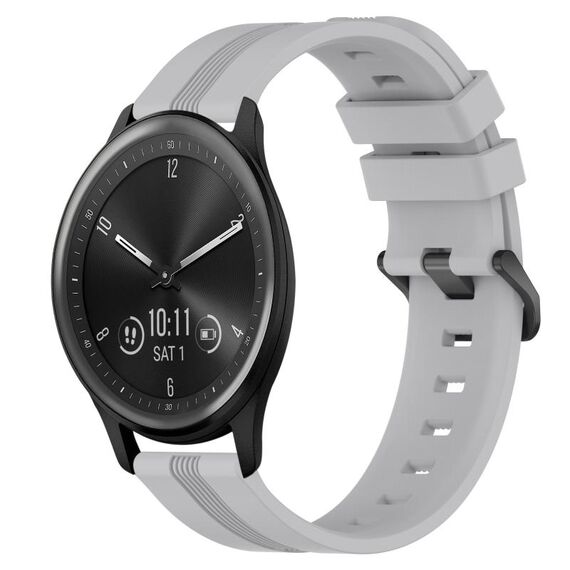 Per Garmin Vivomove Sport cinturino in silicone a strisce concave da 20 mm (grigio)