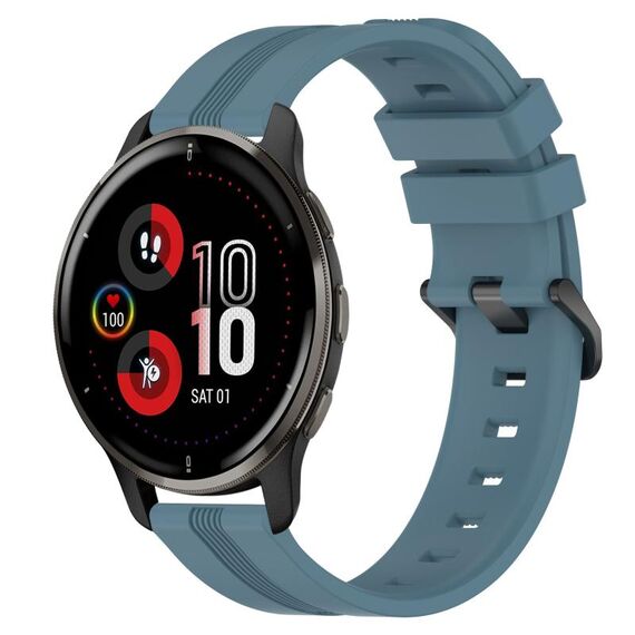 Per Garmin Venu 2 Plus cinturino in silicone a strisce concave da 20 mm (Rock Cyan)