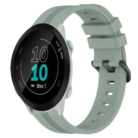 Per Garmin Forerunner 158 Cinturino in silicone a strisce concave da 20 mm (verde grigiastro)