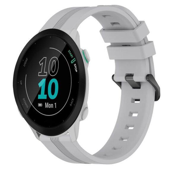 Per Garmin Forerunner 55 Cinturino in silicone a strisce concave da 20 mm (grigio)